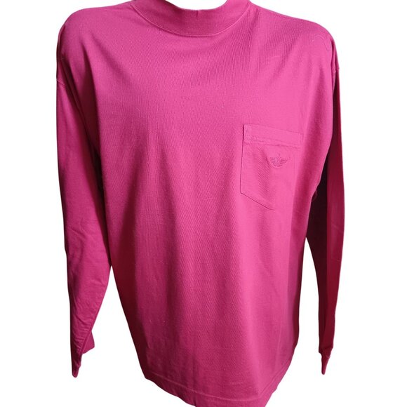 Large Vintage 90's Dockers T-shirt Levis Mens Long Sleeve Red Cotton Crewneck - Picture 2 of 5